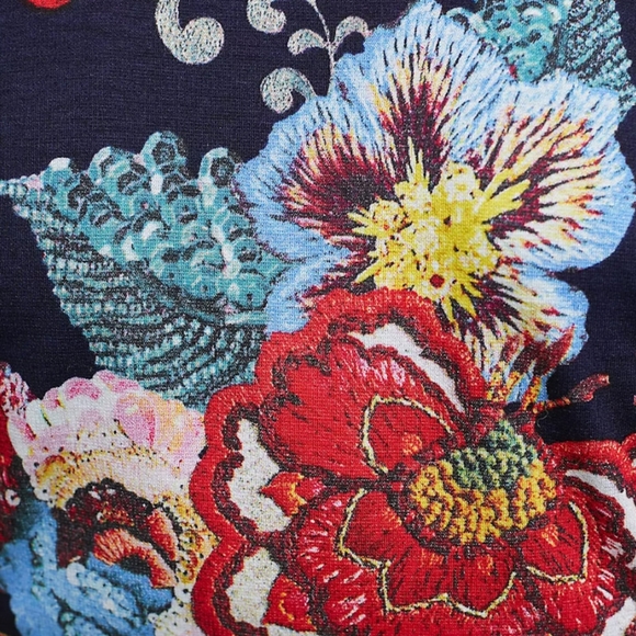 Evelyn Dress for Anthropologie Dark Blue Floral Wrap Style Size XS - Picture 8 of 11